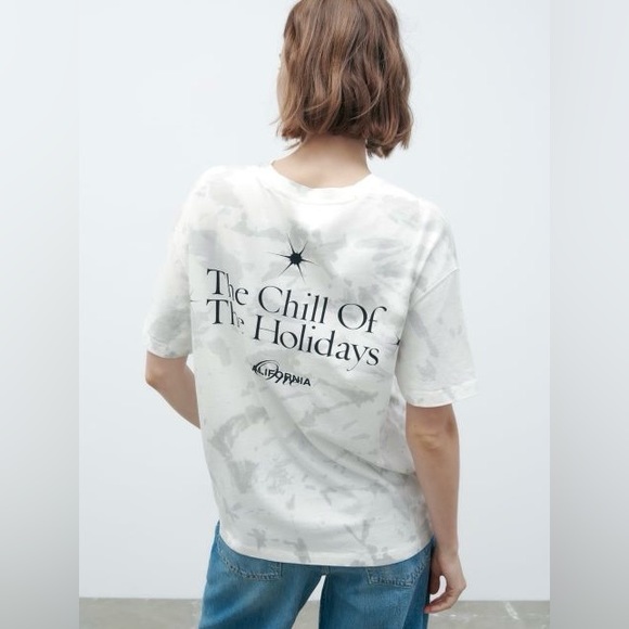 ZARA TIE DYE T-SHIRT WITH TEXT - Picture 11 of 12